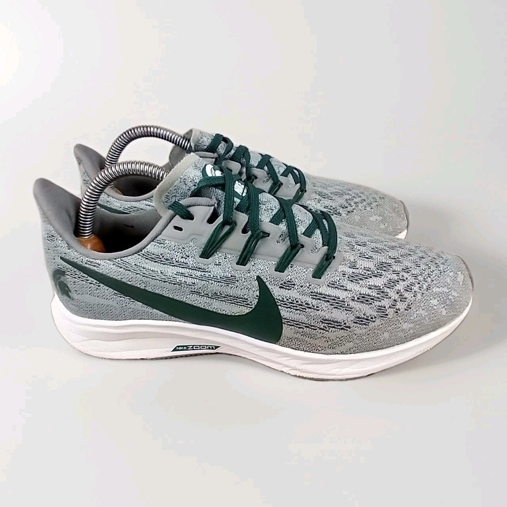 Nike Air Zoom Pegasus 36 Womens 9‎ Michigan State MSU Grey Green Running Shoes